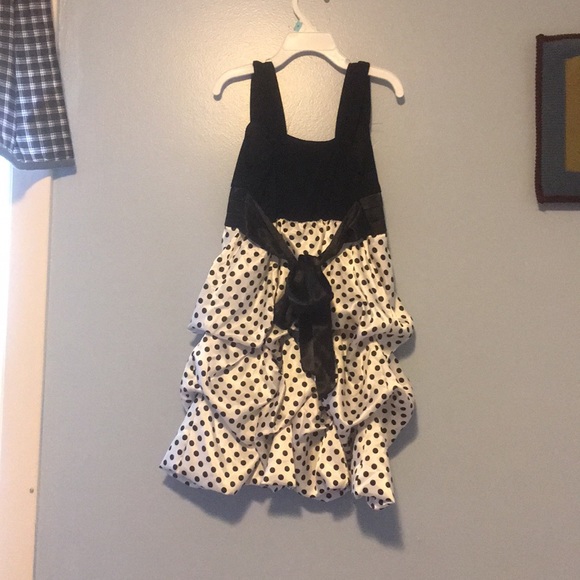 Girls iZ Byer formal dress black/white polka dot - Picture 2 of 2